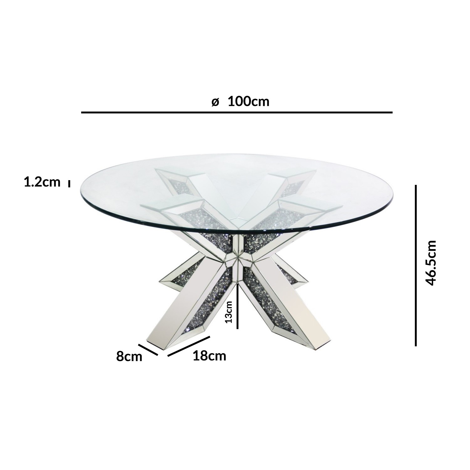 Read more about Small round glass top coffee table jade boutique